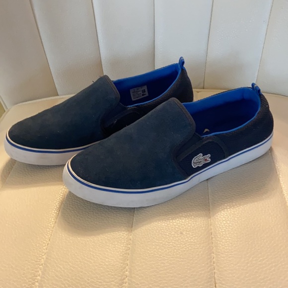 Lacoste Suede Loafers Navy Blue -Boys sz 5 Euro 38 - Picture 3 of 6